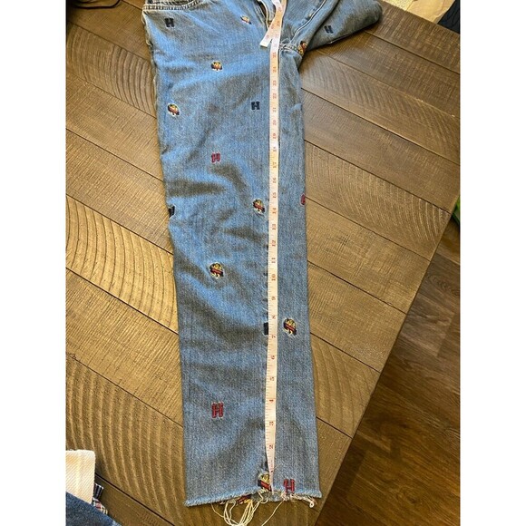 Tommy Hilfiger logo embroidered raw hem vintage jeans - Picture 7 of 8